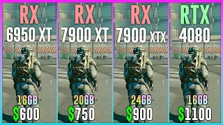 RX 6950 XT vs RX 7900 XT vs RX 7900 XTX vs RTX 4080 - Test in 12 Games