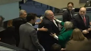 Toronto Mayor Rob Ford Knocks Over Councillor