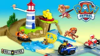 Paw Patrol Roll Patrol Zuma Lighthouse Rescue Pat Patrouille Phare Zuma Stella Skye Jouet Toy Review