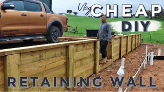 Building my farm RETAINING WALL for $1500 | Only using tools I had...   | VlogEp.2 |