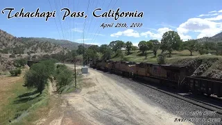 Tehachapi Pass, California trains in 4K: 4-28-2019 / UP #5671, BNSF #3791 & #6656