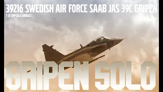 39216 Swedish Air Force Saab JAS 39C Gripen solo. Display practice at F 16 Uppsala 240410.