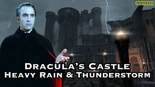 Skyrim - Dracula's Castle, Heavy Rain & Thunderstorm Ambience - Dracula Horror Atmosphere For Sleep.