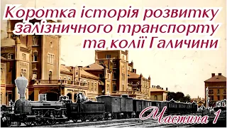 Частина 1. Коротка історія розвитку залізничного транспорту та колії Галичини.