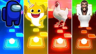 Among Us vs Baby Shark vs Chicken vs Skibidi Toilet - Tiles Hop EDM Rush