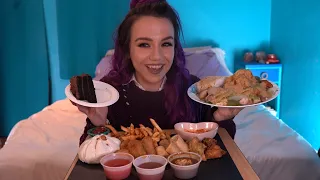 ASMR Have Dinner With Me | Asian Fusion Take Out & Chocolate Cake | Plant Based & Satisfying