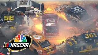 Crazy Daytona 500 wreck knocks out half the field | NASCAR | Motorsports on NBC