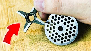 How to sharpen a meat grinder knife at home. It will even twist films and tendons!