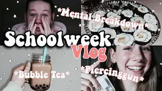 Schoolweek in my Life🧋🤍| Bubbletea, Piercinggun, Mental Breakdown, Boyfriend| jennybelly