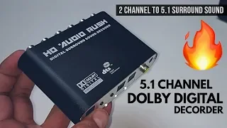 HD Audio Rush 5.1 Dolby Digital Decoder | Optical to RCA 5.1 Converter