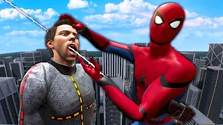 SPIDER-MAN Throws Ragdolls Off Buildings - Boneworks VR Multiplayer