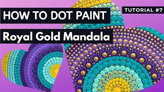 How to Dot Paint Step by Step Instruction for Beginners - SIMPLE - Easy - Sunset Gold Mandala