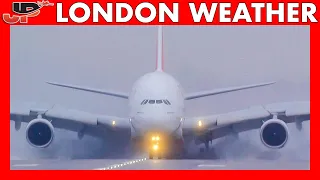 Bad Weather Plane Spotting at LONDON GATWICK | Go-Arounds, Crosswind, Rain, Fog