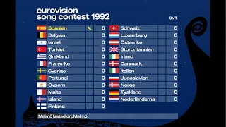 Eurovision 1992: The UK’s gonna win! Ireland: Hold my beer | Super-cut with animated scoreboard