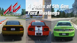 A series of 5th Gen (S197) Ford Mustang Mods in Assetto Corsa [Read Description]