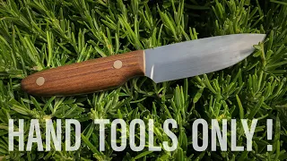 How To Make A Knife Using Hand Tools Only !