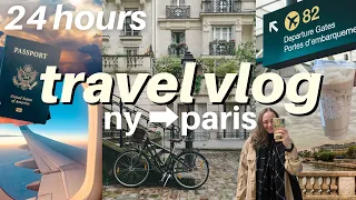 TRAVEL VLOG (24 hours in an airport traveling to paris vlog)