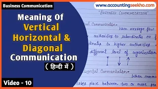 Types Of Formal Communication | Vertical, Horizontal And Diagonal Communication | हिन्दी में |