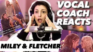 VOCAL COACH REACTS ITA - MILEY & FLETCHER *LA AMO* | NIELAFREH