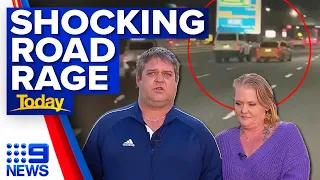 ‘I’m terrified’: Father and daughter lucky to be alive after road rage shooting | 9 News Australia