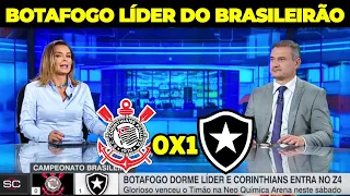 DEBATE DO JOGO CORINTHIANS 0 X 1 BOTAFOGO - BOTAFOGO LÍDER DO BRASILEIRÃO