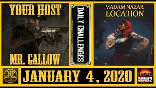 JANUARY 4, 2020 || DAILY CHALLENGES ➕ MADAM NAZAR LOCATION || RED DEAD REDEMPTION 2 ONLINE