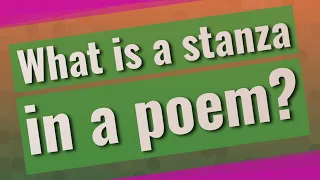 What is a stanza in a poem?