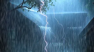 Fall Easily Into Deep Sleep with Heavy Rain on Tin Roof & Mighty Thunder at Night | Rain White Noise