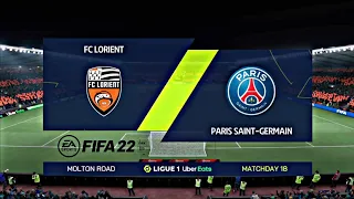 FIFA 22 FC Lorient vs PSG Ligue 1 match prediction PS4 gameplay QHD