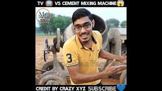 Television VS Cement Mixing Machine😱 | Credit By Crazy XYZ | #shorts #experiment