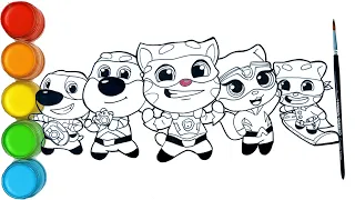 Menggambar dan mewarnai Tom Heroes Super kreatif untuk anak | #talkingtomheroes terbaru 2022