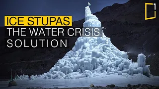 Ice stupa artificial glacier of Ladakh solve the water crisis in the Himalayan Desert