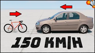 BIKE vs DACIA LOGAN! 150 Km/H CRASH TEST! - BeamNg Drive