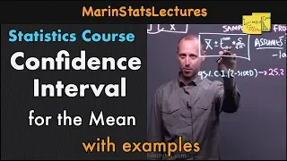 Confidence Interval for Mean with Example | Statistics Tutorial #10 | MarinStatsLectures