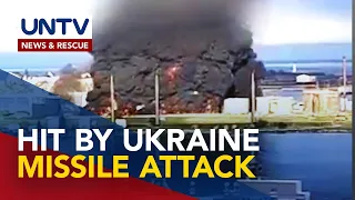 Russian oil depot, tinamaan ng missile ng attack ng Ukraine