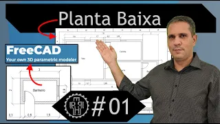 Casa Simples: Com exportação para .dwg e .dxf | FreeCAD 2D | Planta Baixa/Arquitetônica - #01