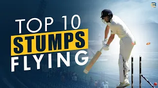 Top 10 TWO Stumps Flying Crazy Deliveries in Cricket History🔥 | Stumps Killing Bowlers