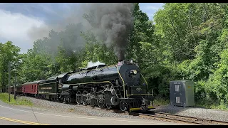 Reading & Northern T-1 2102 Steam Train Highball Port Clinton & Barnesville (May 25, 2024)