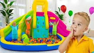 Chris turns House into a Water Park and plays with friends kids tv kids tv