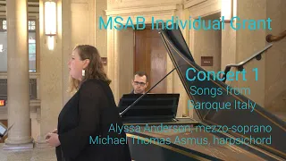 Songs from Baroque Italy - MSAB Concert 1