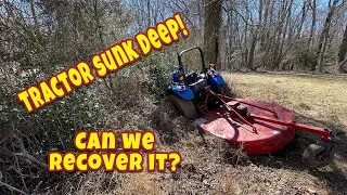 #94 Tractor Rescue - Stuck in the Mud! Off Road Recovery.