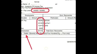 income tax inspector salary slip 2024 #income tax inspector first increment salary slip #ssc #ssccgl