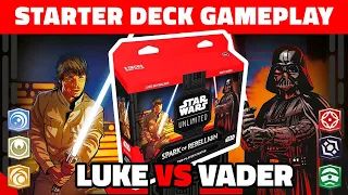 Star Wars Unlimited IRL Starter Deck Gameplay! Luke Skywalker VS Darth Vader - SWU TCG