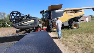 FIRST DAY OF SOYBEAN HARVEST - combine breakdown!