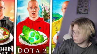 Ванлор смотрит: ПОВТОРИЛ ЕДУ ИЗ ИГР / Dota 2 / Minecraft / Genshin Impact