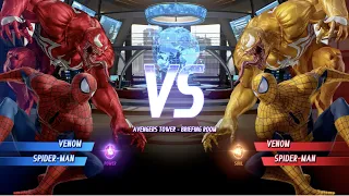 Spider-man and Red Venom vs Yellow Spider-man and Venom - MARVEL VS. CAPCOM: INFINITE