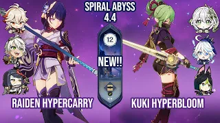 C2 Raiden Hypercarry & C6 Kuki Hyperbloom | New Spiral Abyss 4.4 Floor 12 9 Stars | Genshin Impact