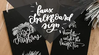 Hand Lettered DIY Faux Chalkboard Sign + Holiday SVG