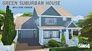 Green Suburban House | NoCC | Stop Motion | Suburban Style House | The Sims 4