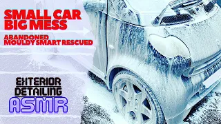 Abandoned Disgusting Mouldy Smart Rescued - Dirty Exterior Car Cleaning Disaster Detail | ASMR